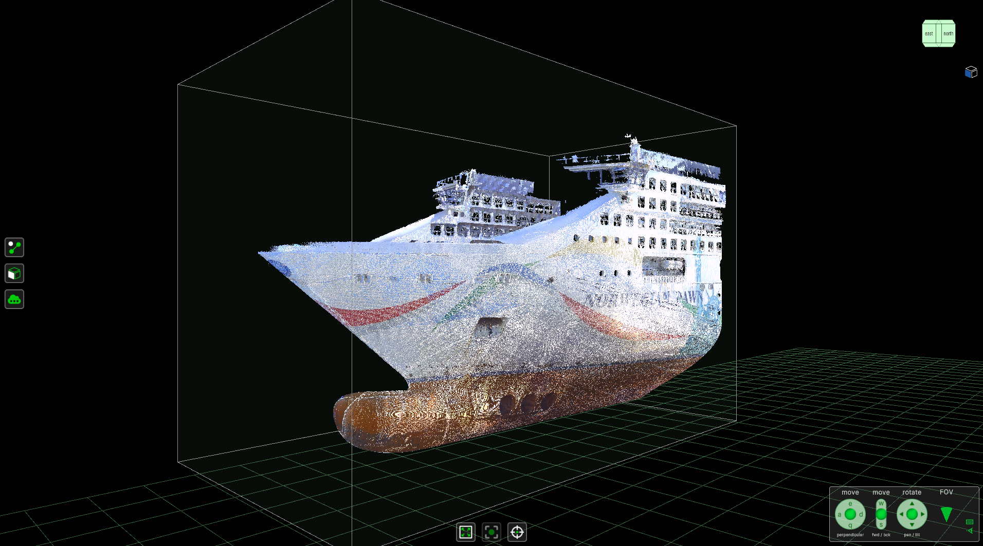 Norwegian Dawn point cloud - bow section iso view